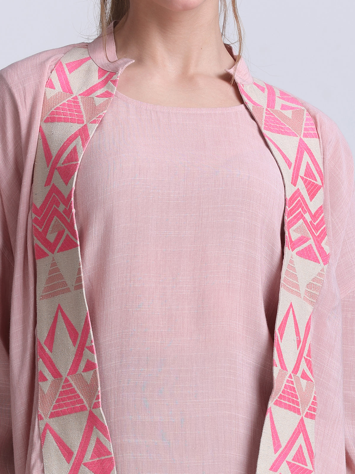 PINKS Set of Two Jacquard Detailed Dress Pink