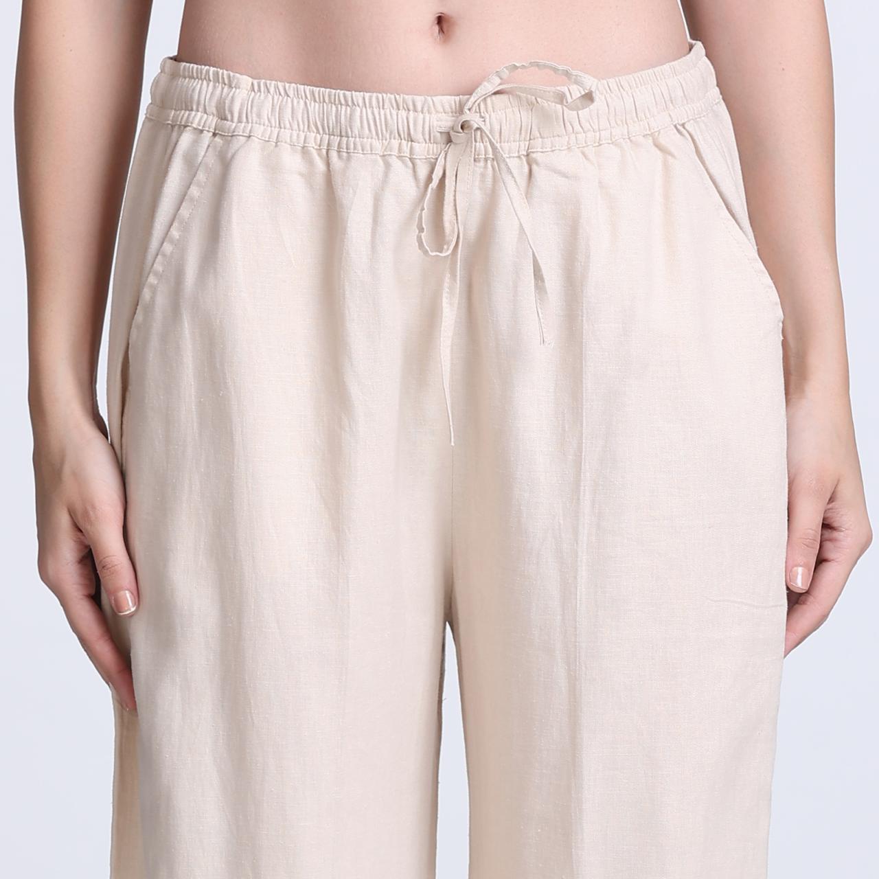 PINKS Cotton Linen Print Detail Coord Set